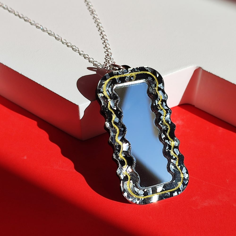 Image of Memphis Love - Wiggle Mirror Statement Acrylic Earrings + Necklace