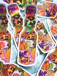Image 2 of Pumpkin Ramune Soda | Holographic Sticker