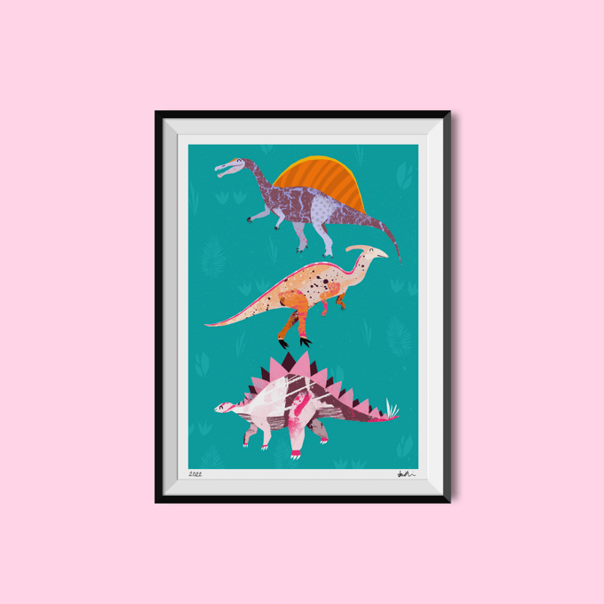 Image of Happy Dinos A4 Giclée Art Print
