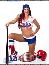 Image 2 of TNA Impact Wrestling Photoshoot Worn Blue Striped Tube Sport Socks + Free Signed 8X10