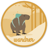 Hiking Capybara Sticker