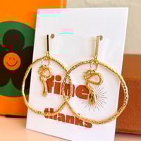 Image 1 of Large Textured Circle and Snake Drops - Fine Thanks