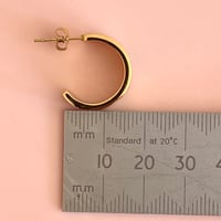 Image 4 of Green Flower Enamel Half Hoops