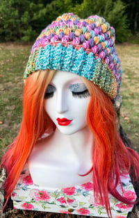 Image 2 of Sunset Watercolor Slouchy Beanie