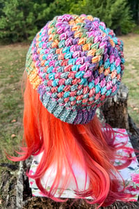 Image 4 of Sunset Watercolor Slouchy Beanie