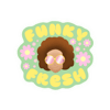 Green Funky Fresh Flowers Sticker