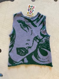 Image 1 of Merino wool knitted top POP-ART green Lila