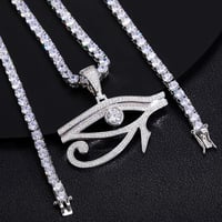 Image 4 of Eye of Horus Pendant Moissanite Pendant