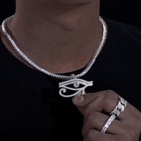 Image 1 of Eye of Horus Pendant Moissanite Pendant