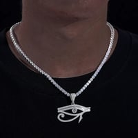 Image 2 of Eye of Horus Pendant Moissanite Pendant