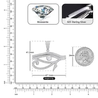 Image 5 of Eye of Horus Pendant Moissanite Pendant