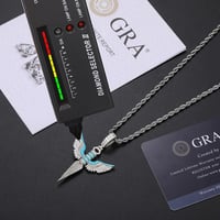Image 4 of Glow In The Dark Wings Moissanite Pendant