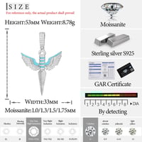 Image 5 of Glow In The Dark Wings Moissanite Pendant