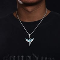 Image 2 of Glow In The Dark Wings Moissanite Pendant