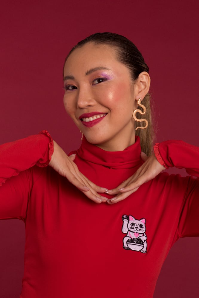 Image of Camiseta Lucky Cat roja