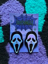 Iridescent Scream Ghost Face Earrings