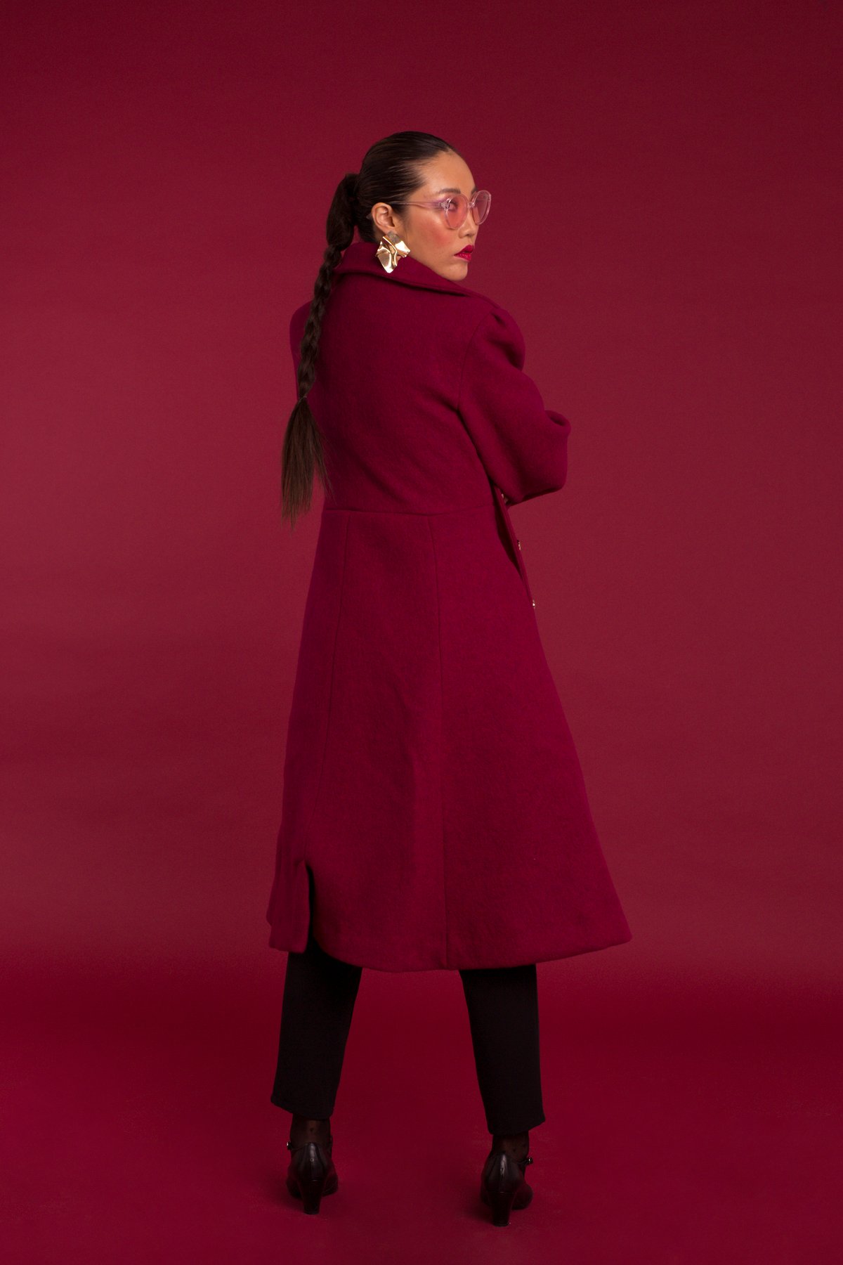 Image of OUTLET Abrigo Lana Rojo-Frambuesa