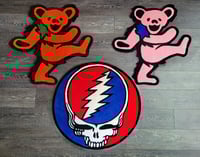 Image 3 of Grateful Dead Orange Bear (Pose 5) Handmade Rug