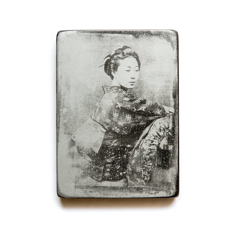 Image of Monotype - "Geisha assise" - Japon - 16x22 cm