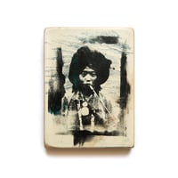 Image 1 of Monotype - "Femme Lisou fumant la pipe" - Chine - 14x18 cm