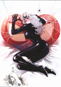 Image 1 of BLACK CAT Print with SPIDER-GWEN Remarque