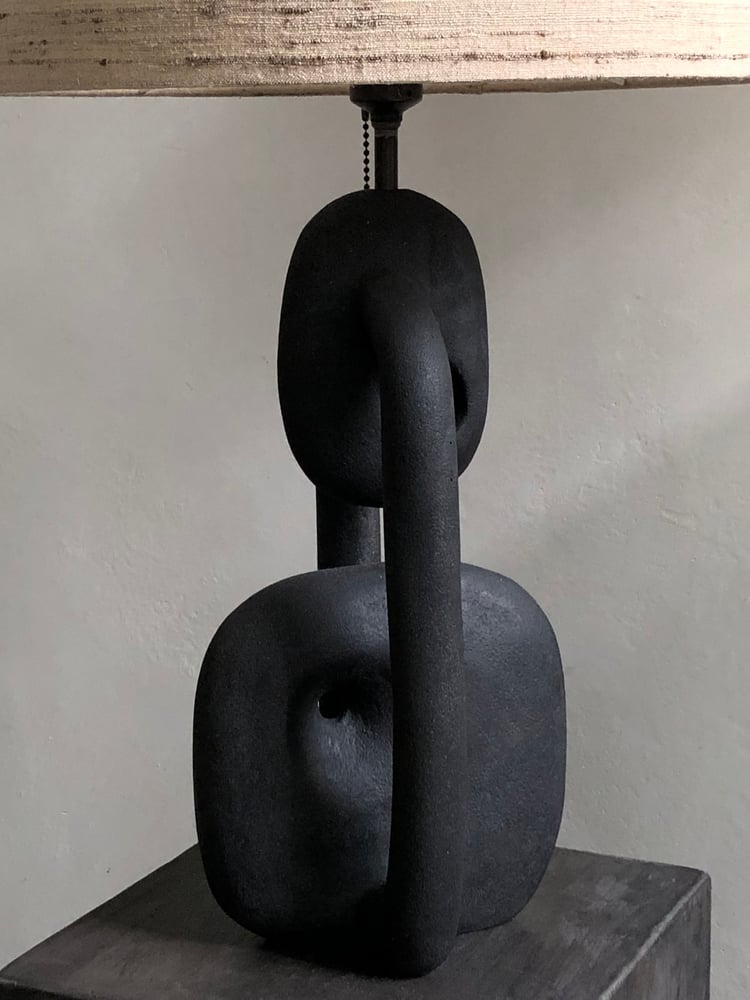 Image of concrete table lamp (b&w)