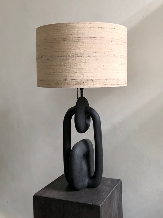 Image of concrete table lamp (b&w)
