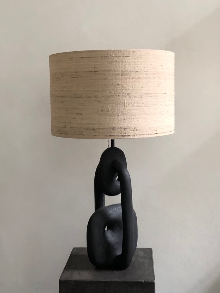 Image of concrete table lamp (b&w)