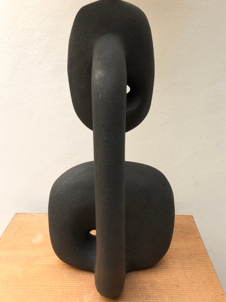 Image of concrete table lamp (black/caramel)