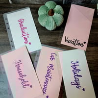 Image 1 of A6 and A7 Cash Envelopes with budget sheet in the back 