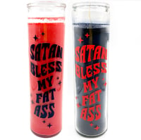 Image 1 of Satan Bless My Fat Ass Tall Jar Candle