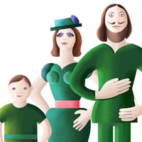 Image 3 of Postkarte Familie Grün