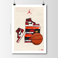 Image 1 of Sneaker Poster Air Jordan 1 Chicago “Lost and Found” Hypebeast Print