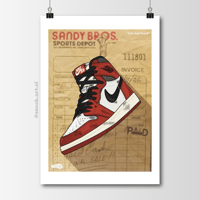 Sneaker Poster Air Jordan 1 Chicago “Lost and Found” (2nd version) Hypebeast Print