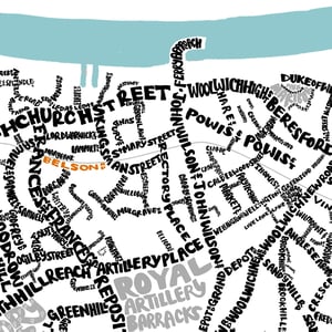 Image of Woolwich & Shooters Hill Typographic Map