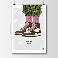 Image 1 of Sneaker Poster Air Jordan 1 x Travis Scott Hypebeast Print