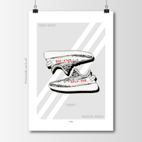 Sneaker Poster 3 Stripes Yeezy 350 V2 “Zebra” Hypebeast Print