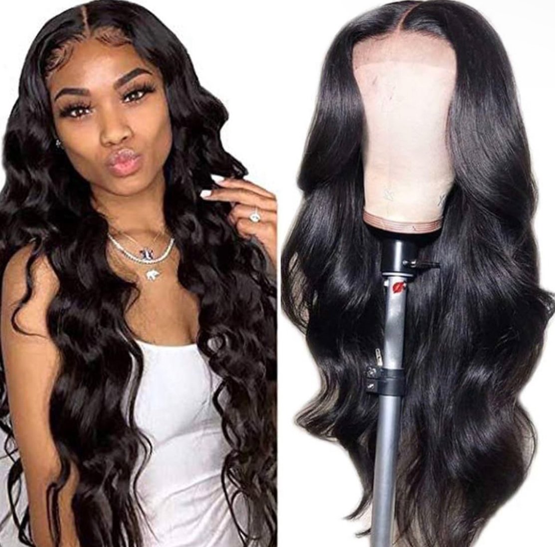 20 inch 4x4 Body wave lace front brazillian wig Nikki s Sugar