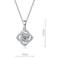 Image 3 of 1 Ct Moissanite Diamond Rose Pendant Necklace 925 Sterling Silver 