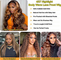 Image 4 of 26 Inch Highlighted Lace Front Wig