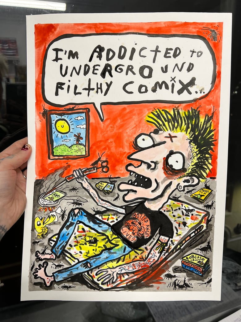 Image of ORIGINAL ARTWORK (A3) «Comix Junkie» 