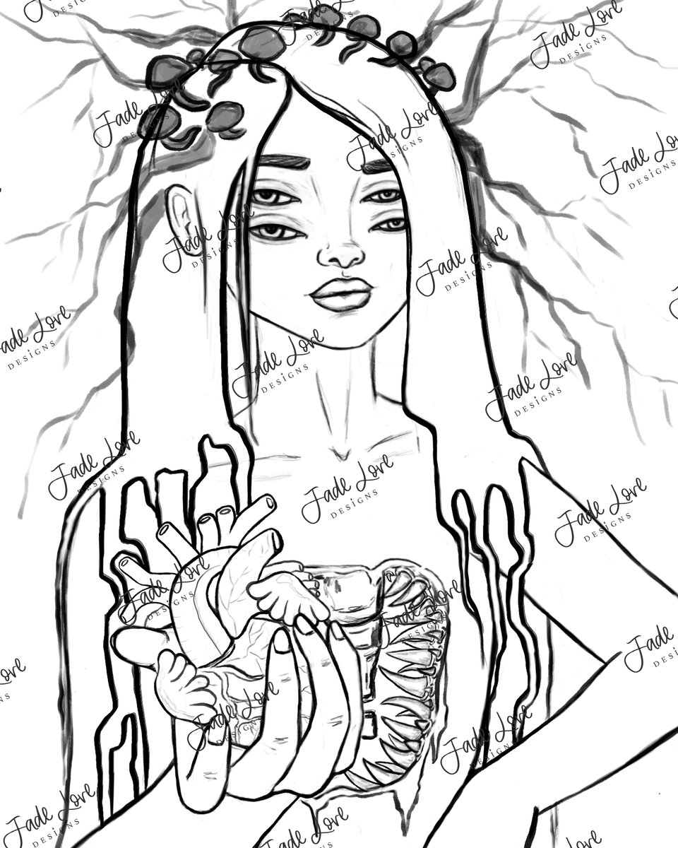 Mushroom Lady Coloring Page (Printable) Jade Love Designs