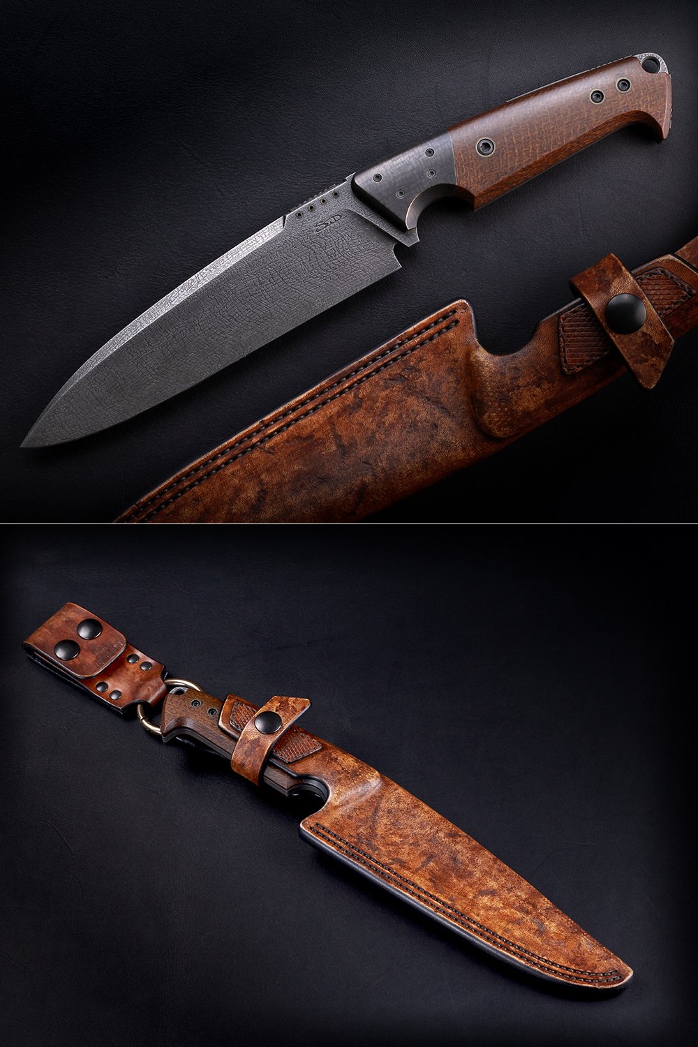 Custom Drop Point Hunter Fixed Blade #463