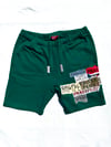 keep going sweat shorts in forest green 