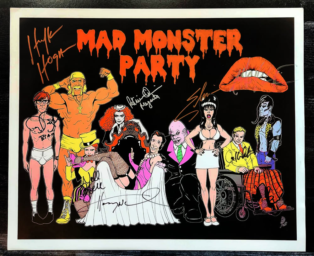 Mad Monster Party Print - SIGNED by Elvira, Shatner, Hulk Hogan & more!