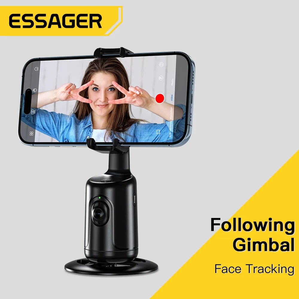Essager Auto Face Tracking Tripod 360 Rotation AI Smart Shooting Phone Holder