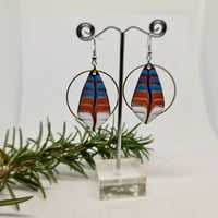 Image 2 of Enamel Earrings - Red, Pink, French Blue and White in Rib Textured Style Enamel (EJSO047)