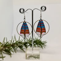 Image 1 of Enamel Earrings - Red, Pink, French Blue and White in Rib Textured Style Enamel (EJSO047)