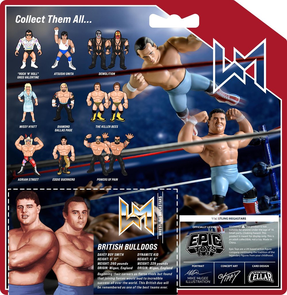 Image of The British Bulldogs 4.5" Wrestling Megastars Retro Figures by Epic Toys