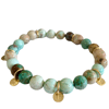 Ltd Ed - Maya Turquoise Bead Bracelet with Gold Discs